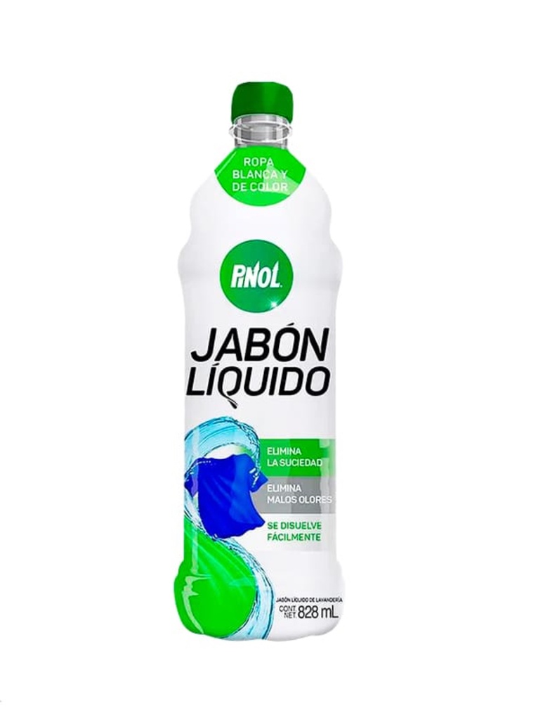 Pinol Jabón Líquido ropa blanca y de color 828ml